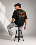 Rarelays Freedom Limitless Eagle Oversized Graphic Printed Black T-Shirt for Men | Premium Street Fashion Cotton Casual Tee