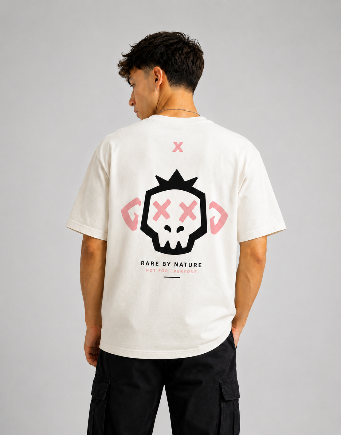 RARELAYS Rare By Nature Monkey Graphic Oversized T-Shirt for Men | Off-white Colour T-shirt | Premium Cotton Graphic Back Print Streetwear Tee | Urban Casual Fashion