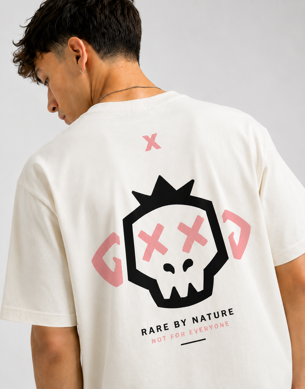 RARELAYS Rare By Nature Monkey Graphic Oversized T-Shirt for Men | Off-white Colour T-shirt | Premium Cotton Graphic Back Print Streetwear Tee | Urban Casual Fashion