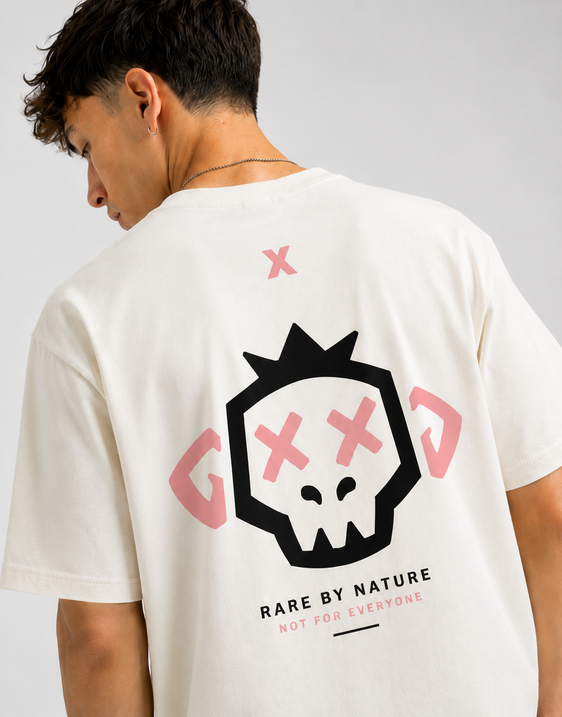 RARELAYS Rare By Nature Monkey Graphic Oversized T-Shirt for Men | Off-white Colour T-shirt | Premium Cotton Graphic Back Print Streetwear Tee | Urban Casual Fashion