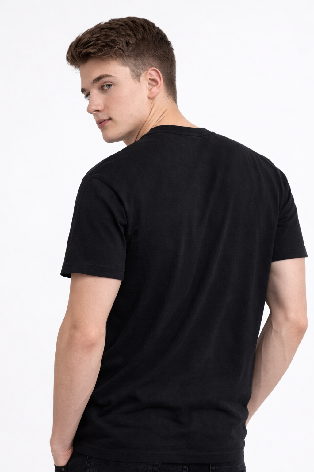 Rarelays Signature Minimal Graphic Printed Black T-Shirt for Men | Premium Casual Streetwear Cotton Round Neck Tee