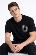 Rarelays Signature Minimal Graphic Printed Black T-Shirt for Men | Premium Casual Streetwear Cotton Round Neck Tee