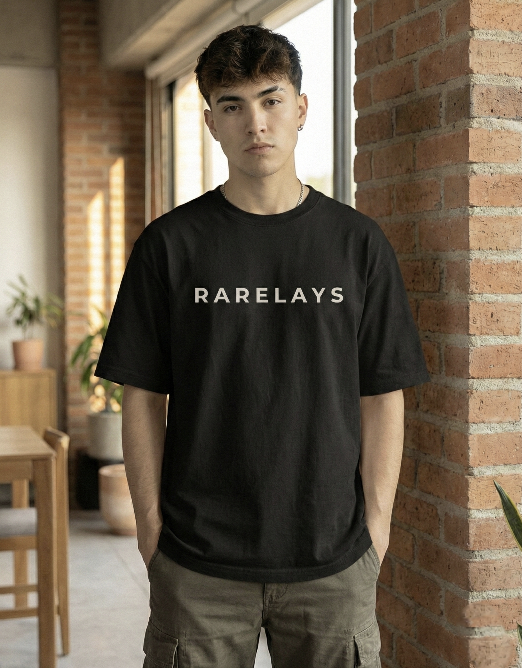 Rarelays Fearless Flight Vintage Oversized Graphic Printed Black T-Shirt for Men | Premium Casual Streetwear Cotton Tee