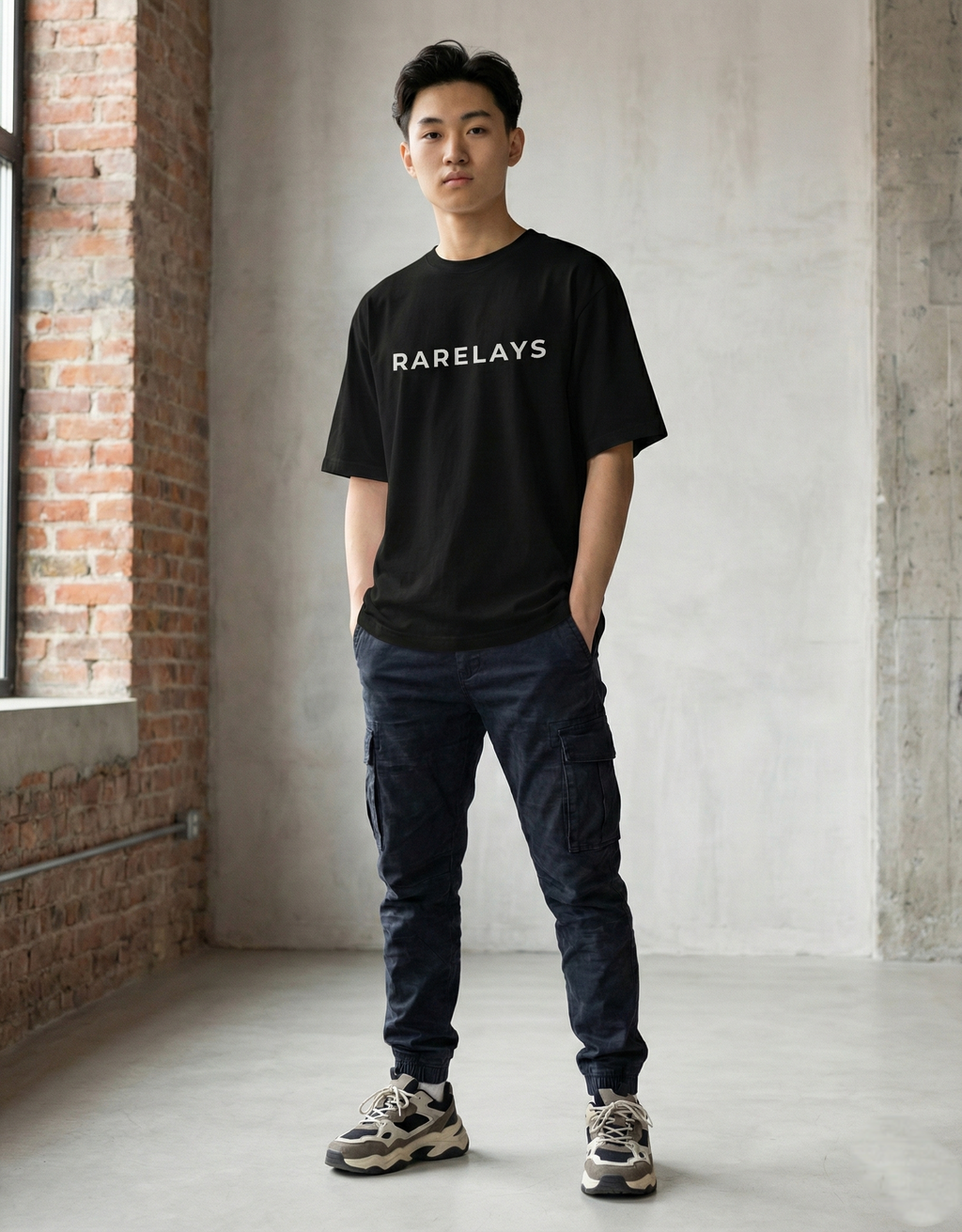 Rarelays No Limits Samurai Warrior Oversized Graphic Printed Black T-Shirt for Men | Japanese Streetwear Cotton Casual Tee