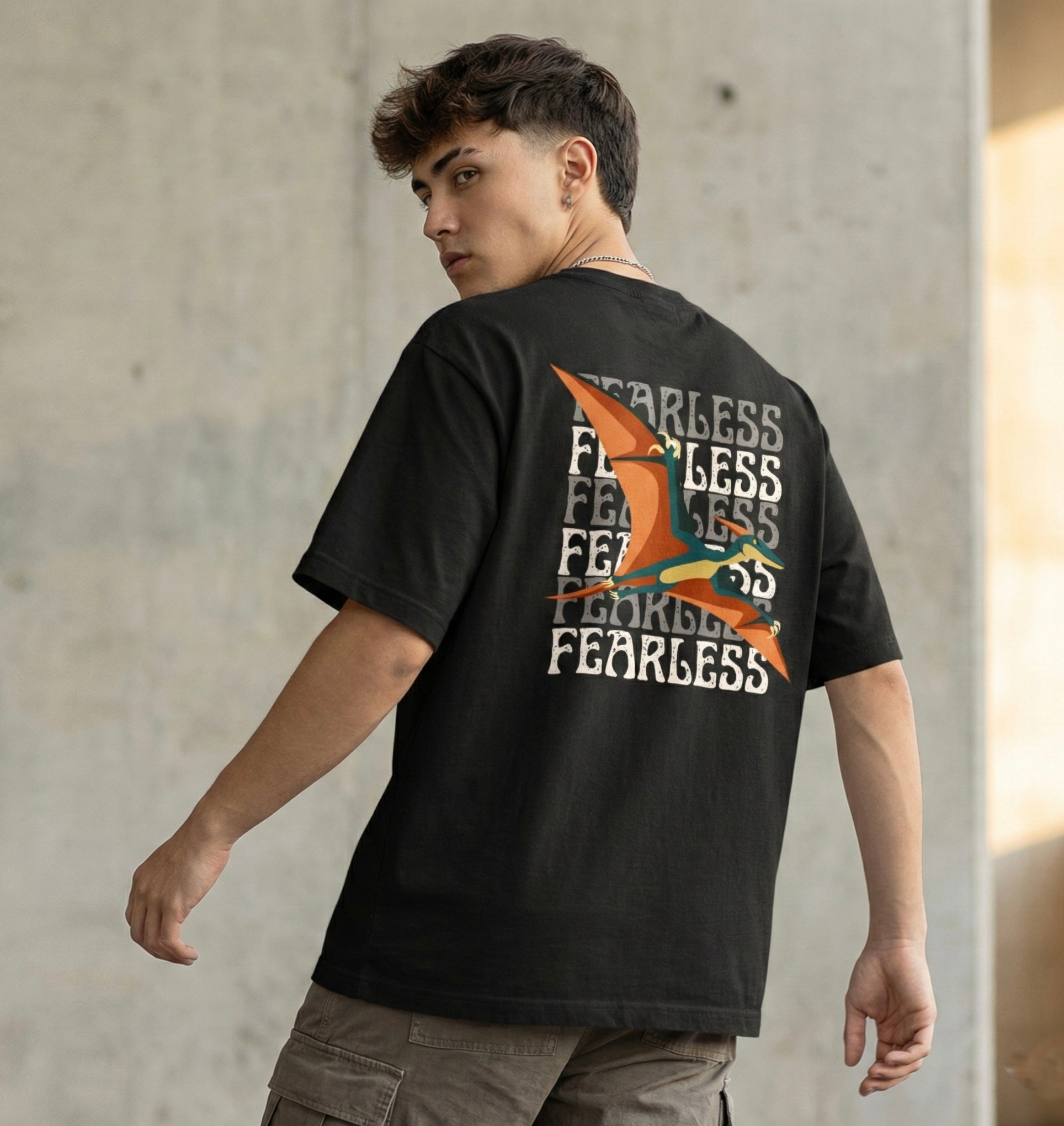 Prehistoric "Fearless" | Retro Dino Graphic Tshirt